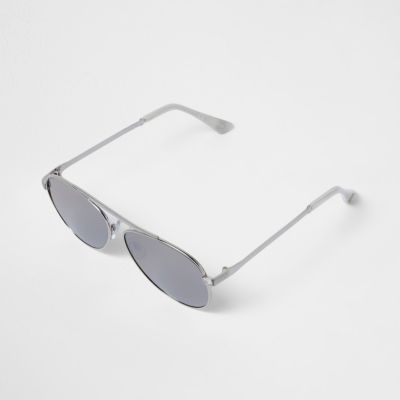 Silve mirror lens aviator sunglasses